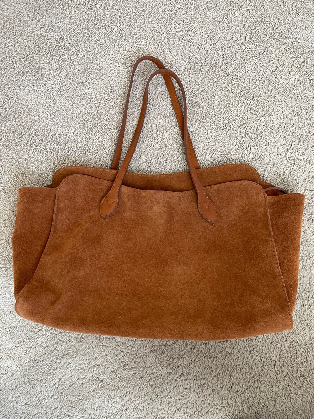Suede Shoulder Tote Bag in this seasons caramel!